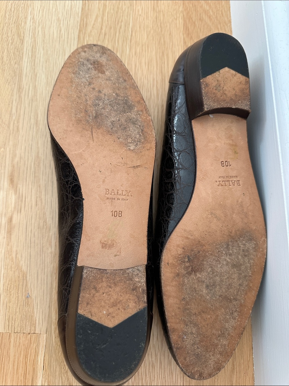 Vintage BALLY Italy brown faux alligator tassel loafer 10B - Picture 5 of 7